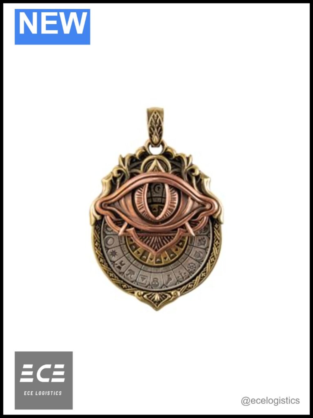 Tarot All-Seeing Eye Rotating Spinning Pendant Necklace Fidget Anxiety Relief